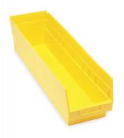 2ZMT7 Shelf Bin, W 4 1/8, H 6, D 17 7/8, Yellow