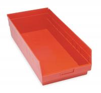 2ZMV2 Shelf Bin, W 11 1/8, H 6, , D 23 5/8, Red