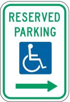 6CFN6 Parking Sign, 18 x 12In, GRN and BL/WHT
