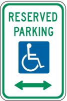 2ZTV1 Parking Sign, 18 x 12In, GRN and BL/WHT