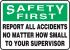 22CX49 - Safety First Sign, Plastic, 10x14 In, Engl Подробнее...