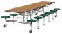 23L867 - Mobile Stool Table, Oak, Forest Grn, 58x120 Подробнее...