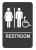2UXA3 - Restroom Sign, 9 x 6In, WHT/BK, Vinyl, ENG Подробнее...