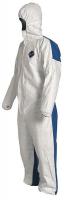 30F335 Hooded Tyvek(R), White/Blue, 3XL, PK 25