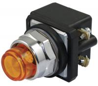 30G385 Pilot Light, LED, 24V, 30mm, Chrome, Amber