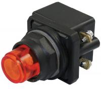 30G386 Pilot Light, LED, 24V, 30mm, Plastic, RD