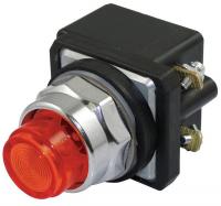 30G392 Pilot Light, LED, 120VAC, 30mm, Chrome, RD