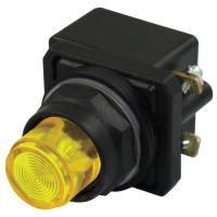 30G394 Pilot Light, LED, 120VAC, 30mm, Plastic, YL