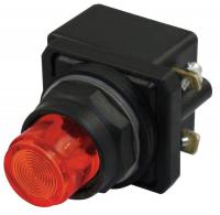 30G396 Pilot Light, LED, 120VAC, 30mm, Plastic, RD