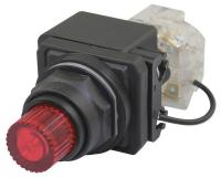 30G421 Pilot Light, LED, 120VAC, 30mm, Plastic, RD