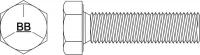 30Z628 Tap Bolt, 1/4-28 x 3 In, PK50