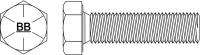 30Z820 Tap Bolt, 7/8-9 x 3 In, PK10