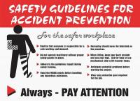 31A026 Poster, Safey Guidelines For, 18 x 24 In.