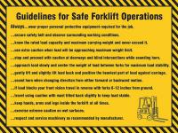 31A030 Poster, Guidelines For Forklift, 18 x 24