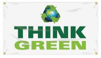 31A692 Banner, Think Green (Earth), 24 x 48 In.