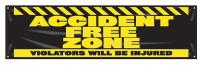 31A714 Banner, Accident Free Zone, 28 x 96 In.