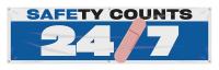 31A715 Banner, Safety Counts, 28 x 96 In.