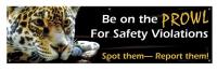 31A742 Banner, Be On The Prowl, 28 x 96 In.