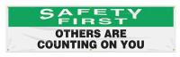 31A747 Banner, Safety First, 28 x 96 In.