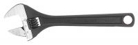 31D016 Adjustable Wrench, 12 in., Black, Plain