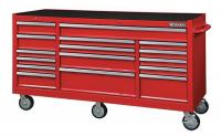 32H861 Rolling Cabinet, 72 x24 x44 In, Red