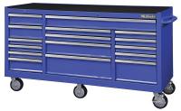 32H863 Rolling Cabinet, 72 x24 x44 In, Blue