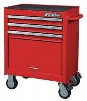 32H885 Rolling Cabinet, 26 x18 x33-13/16 In, Red