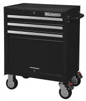 32H886 Rolling Cabinet, 26 x18 x33-13/16 In, Blk