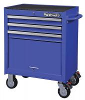 32H887 Rolling Cabinet, 26x18 x33-13/16, Blue