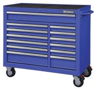 32H893 Rolling Cabinet, 42 x18-1/2x39-13/16, Blue