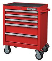 32H894 Rolling Cabinet, 26 x 18 x 33-5/16 In, Red