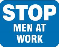 32J563 Sign, Men At Work, Non-Reflective, 15 x 12