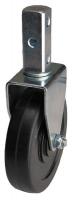 32K002 Rigid Stem Caster, 5 In, 125 lb, Rubber