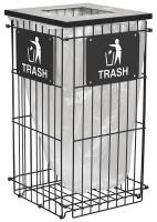 32V473 Waste Receptacle, Collapsible, 45 Gal, Blk