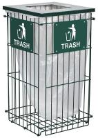 32V474 Waste Receptacle, Collapsible, 45 Gal, Grn