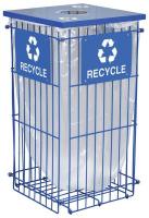 32V475 Waste Receptacle, Collapsible, 45 Gal, Blue