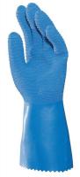 33E980 Chemical Resistant Glove, Latex, 9, Blue, PR