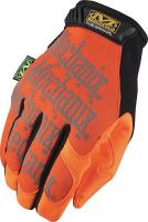 33H598 Mechanics Gloves, Hi-Vis Orange, XL, PR