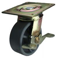 33H693 Swivel Plte Cstr w/Brke, 1200 lb, 8 In Dia