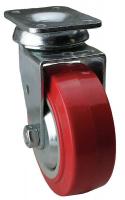 33H957 Swivel Plate Caster, 600 lb, 4 In Dia