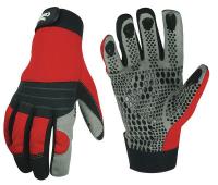 33J466 Mechanics Gloves, Box Handler, Rd, Blk, M