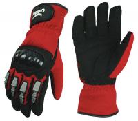 33J476 Cut Resistant Gloves, Black/Red, M, PR