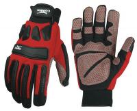 33J482 Cut Resistant Gloves, Black/Red, L, PR