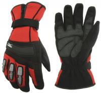 33J486 Cold Protection Gloves, Zipper, Rd, Blk, M