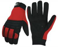 33J491 Winter Anti-Vibration Gloves, Rd, Blk, M, PR