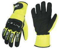 33J499 Mechanics Gloves, Hi-Vis, Yellow, 2XL
