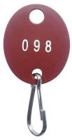33J886 Key Tag Numbered 1 to 40, Red, PK 40