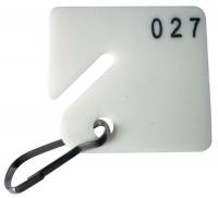 33J887 Key Tag Numbered 1 to 100, Square, PK 100