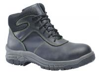 33J896 Work Boots, Steel Toe, 6 In, Black, 4, PR