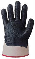 33M196 Coated Gloves, L, White/Navy, Nitrile, PR